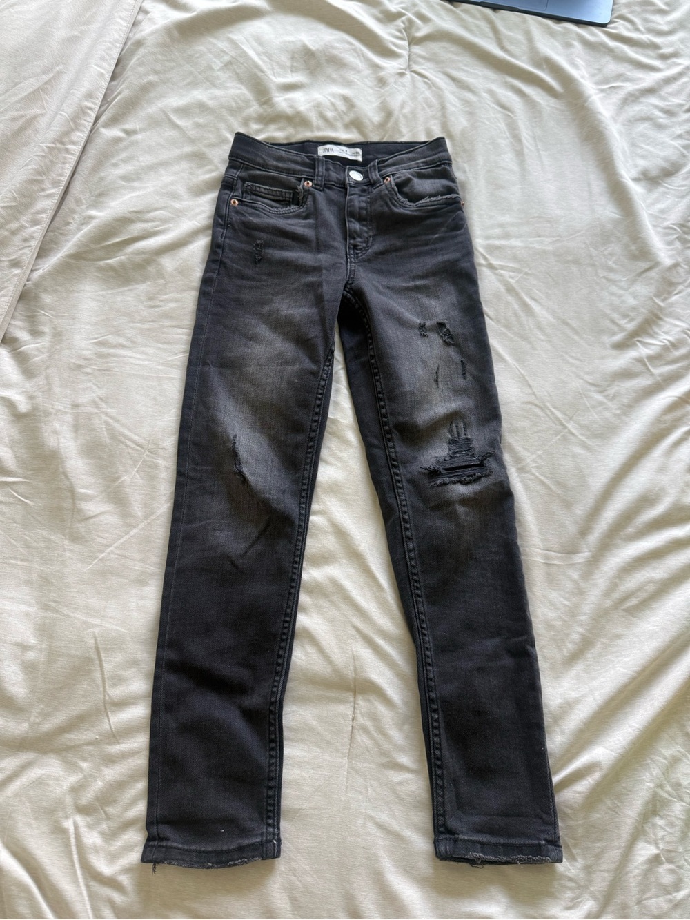Zara Black Distressed Kids Skinny Jeans Size 8